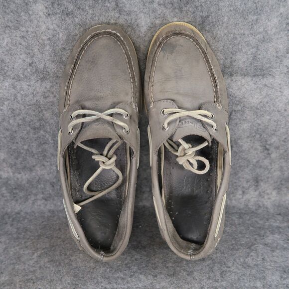 Sperry Mens 8 Top Sider Boat Shoes Classic Leather Lifestyle Preppy 2 Eye Grey main image 7